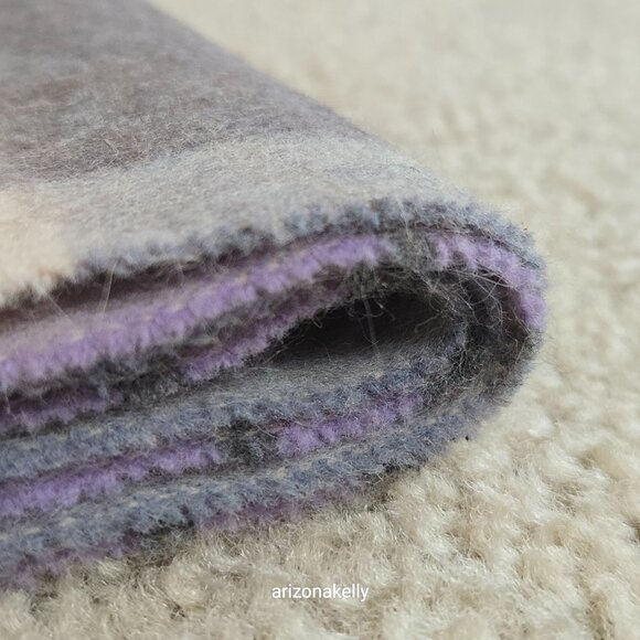 Luxurious Cashmere Scarf Purple Plaid Thick Plush - Picture 13 of 13